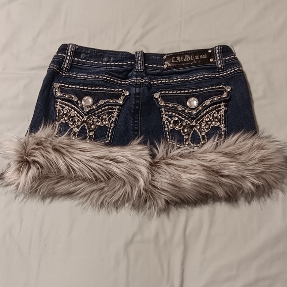 Y2K LA Idol fur shorts - Picture 1 of 5
